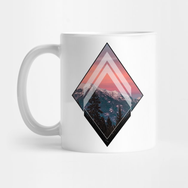 Geometric Snowy Mountain by Bluepress